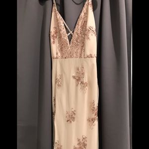 Rose Gold Sequin Long Dress